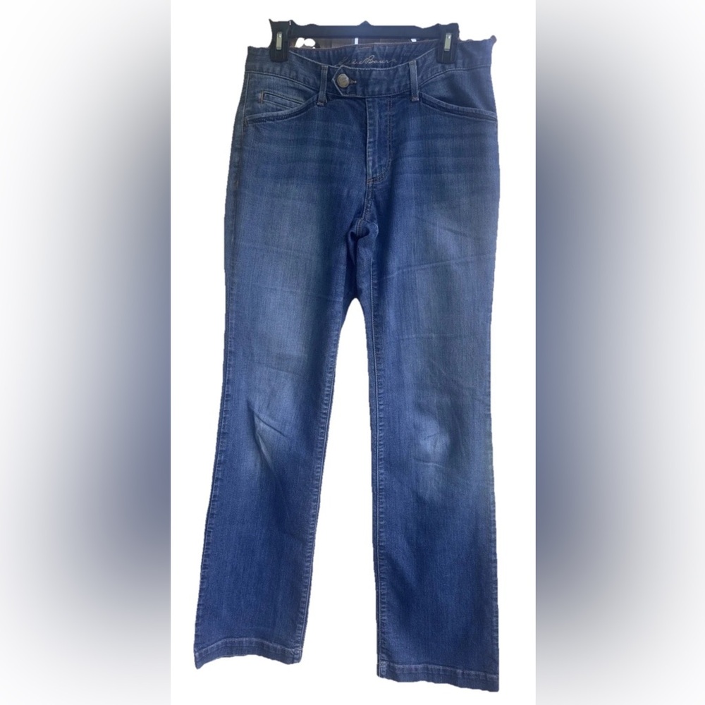 Eddie Bauer Jeans Womens Size 6 Curvy Trouser Wide Leg Denim Blue Jeans